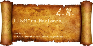 Lukáts Marianna névjegykártya